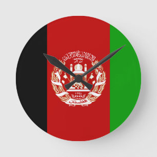 Reloj Redondo Mediano Bandera de Afganistán