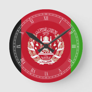 Reloj Redondo Mediano Bandera de Afganistán
