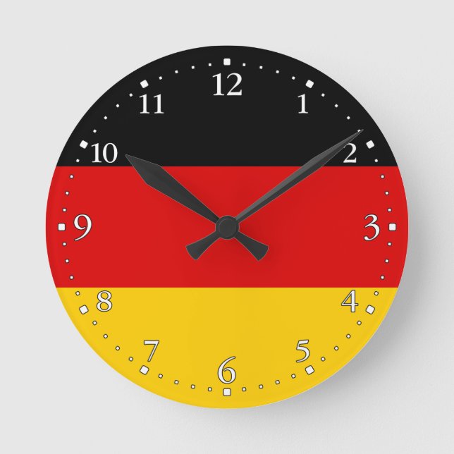 Reloj Redondo Mediano Bandera de Alemania (Anverso)