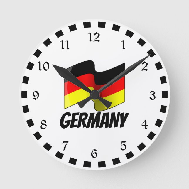 Reloj Redondo Mediano Bandera de Alemania (Anverso)