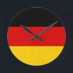 Reloj Redondo Mediano Bandera de Alemania<br><div class="desc">Bandera negra dorada</div>