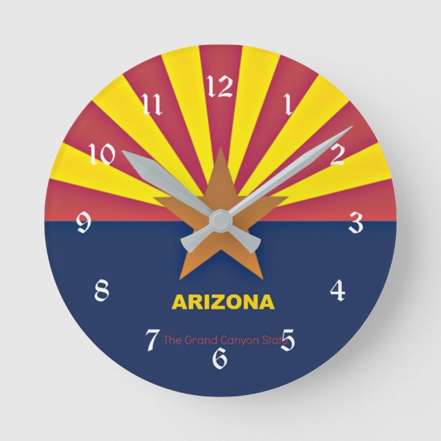 Reloj Redondo Mediano Bandera de Arizona Watch (Anverso)