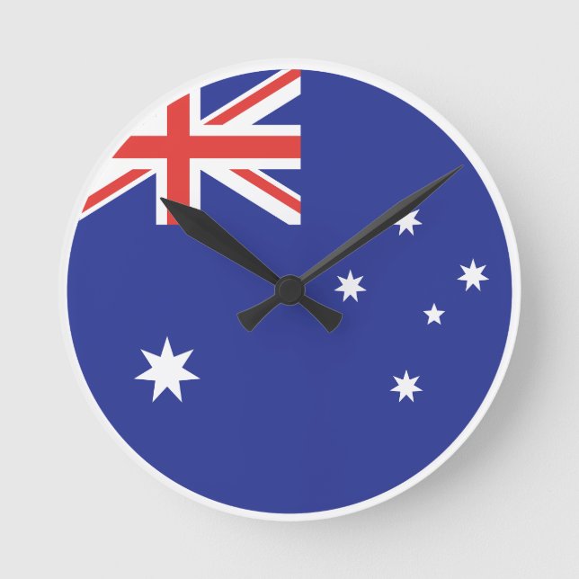 Reloj Redondo Mediano Bandera de Australia (Anverso)