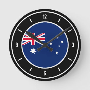 Reloj Redondo Mediano Bandera de Australia elegante