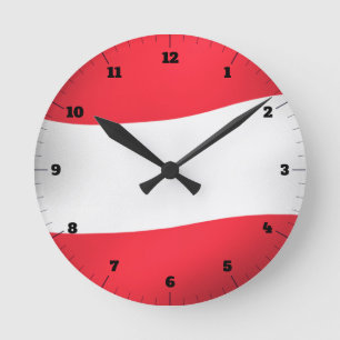 RELOJ REDONDO MEDIANO BANDERA DE AUSTRIA