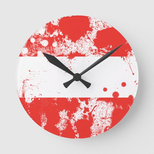 Reloj Redondo Mediano Bandera de Austria (Anverso)