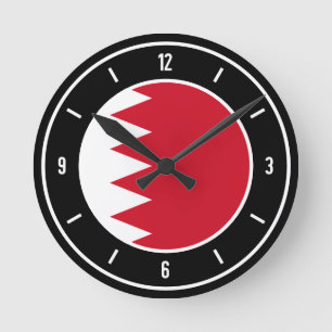 Reloj Redondo Mediano Bandera de Bahréin elegante