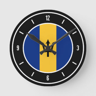 Reloj Redondo Mediano Bandera de Barbados elegante