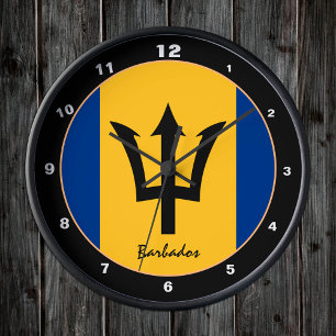 Reloj Redondo Mediano Bandera de Barbados y moda/diseño de moda