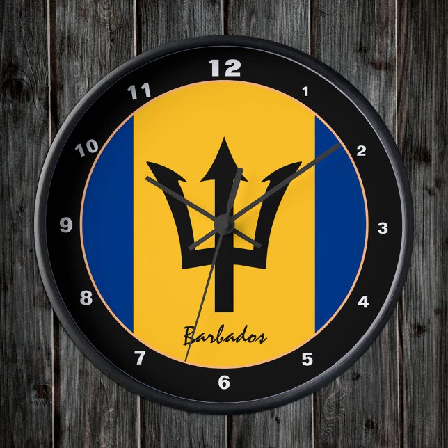 Reloj Redondo Mediano Bandera de Barbados y moda/diseño de moda (Subido por el creador)