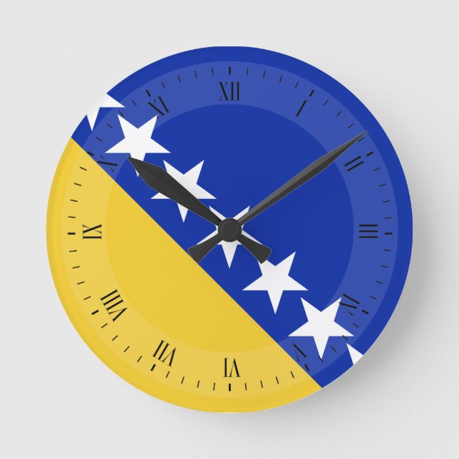 Reloj Redondo Mediano Bandera de Bosnia (Anverso)
