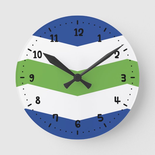 Reloj Redondo Mediano Bandera de Burlington, Vermont (Anverso)