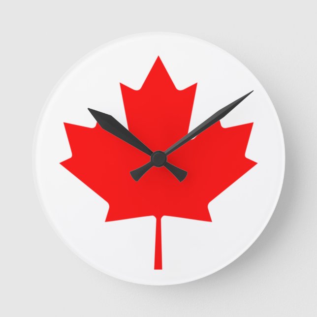 Reloj Redondo Mediano Bandera de Canadá (Anverso)