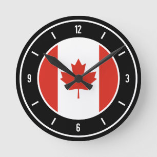 Reloj Redondo Mediano Bandera de Canadá elegante