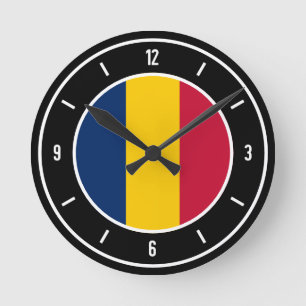 Reloj Redondo Mediano Bandera de Chad redonda elegante