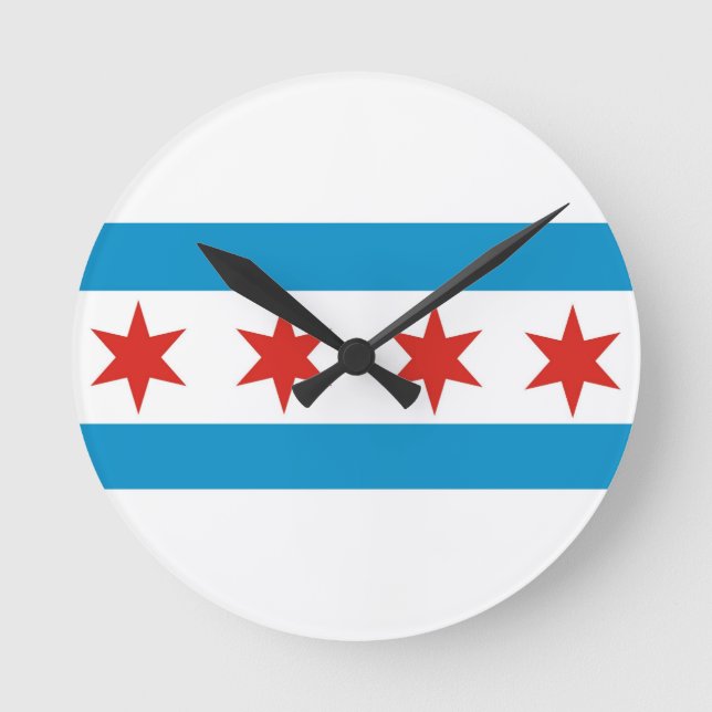 Reloj Redondo Mediano Bandera de Chicago Estados Unidos Estados Unidos (Anverso)
