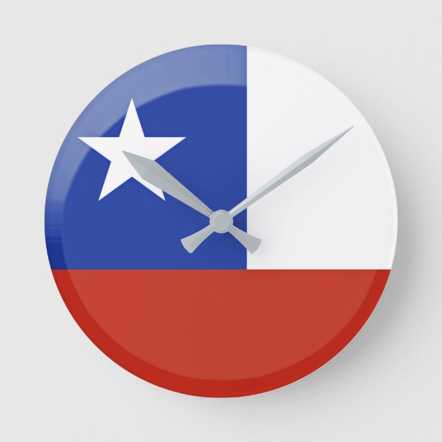 Reloj Redondo Mediano Bandera de Chile (Anverso)