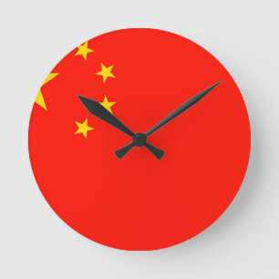 Reloj Redondo Mediano Bandera de China - Alta calidad
