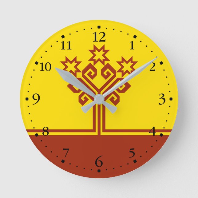 Reloj Redondo Mediano Bandera de Chuvasia (Anverso)