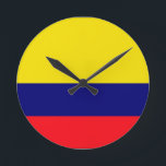 Reloj Redondo Mediano Bandera de Colombia<br><div class="desc">Diseños de la bandera de Colombia</div>