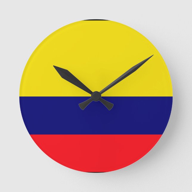 Reloj Redondo Mediano Bandera de Colombia (Anverso)