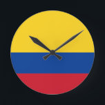 Reloj Redondo Mediano Bandera de Colombia<br><div class="desc">Bandera de Colombia - Nacional tricolor</div>