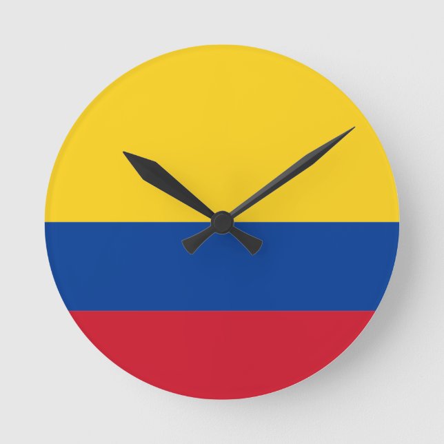 Reloj Redondo Mediano Bandera de Colombia (Anverso)
