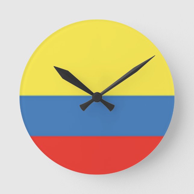 Reloj Redondo Mediano Bandera de Colombia (Anverso)