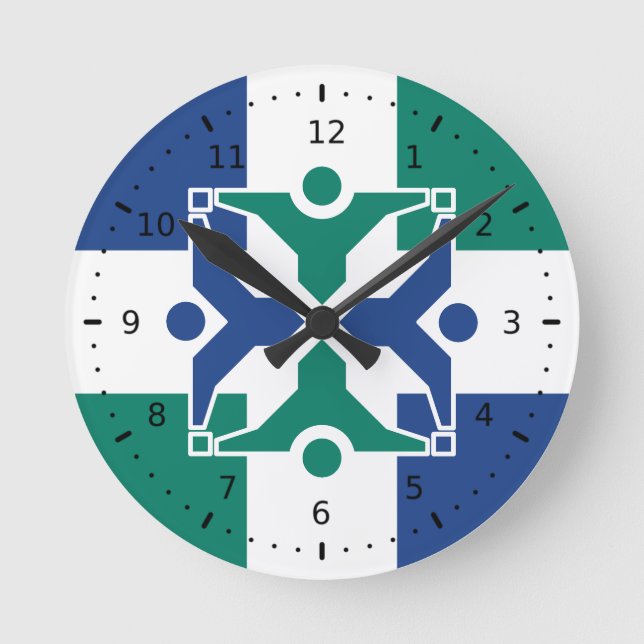 Reloj Redondo Mediano Bandera de Columbia, Missouri (Anverso)