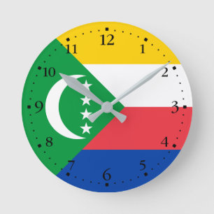 Reloj Redondo Mediano Bandera de Comoras