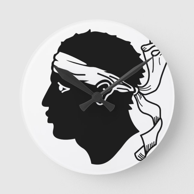 Reloj Redondo Mediano Bandera de Córcega (Anverso)