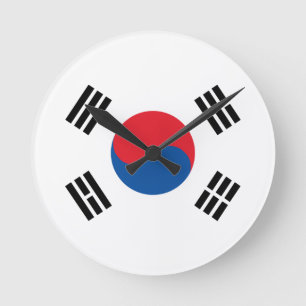 Reloj Redondo Mediano Bandera de Corea del Sur