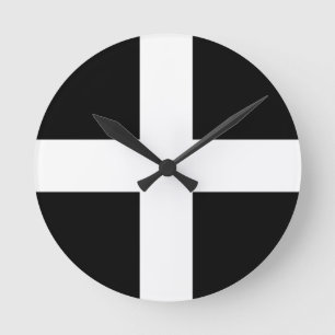 Reloj Redondo Mediano Bandera de Cornwall..jpg