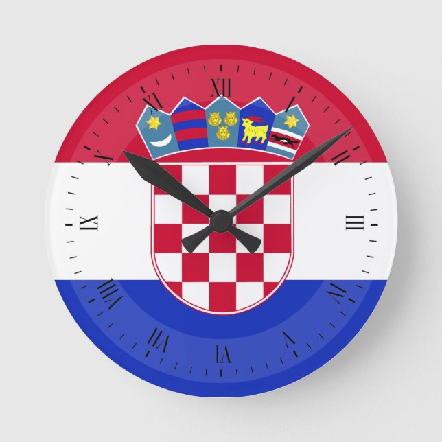 Reloj Redondo Mediano Bandera de Croacia (Anverso)