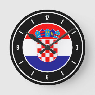 Reloj Redondo Mediano Bandera de Croacia elegante