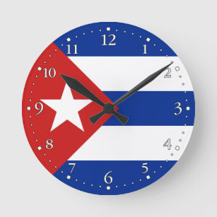 Reloj Redondo Mediano Bandera de Cuba