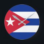 Reloj Redondo Mediano Bandera de Cuba<br><div class="desc">Bandera de Cuba elementos patrióticos.</div>