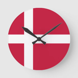 Reloj Redondo Mediano Bandera de Dinamarca