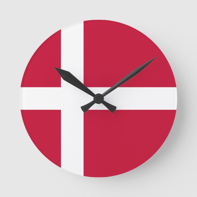 Reloj Redondo Mediano Bandera de Dinamarca (Anverso)