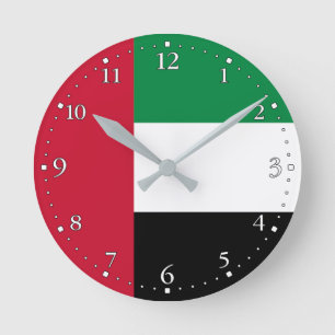 Reloj Redondo Mediano Bandera de Emiratos Árabes Unidos