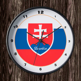 Reloj Redondo Mediano Bandera de Eslovaquia & Eslovaquia diseño moderno 