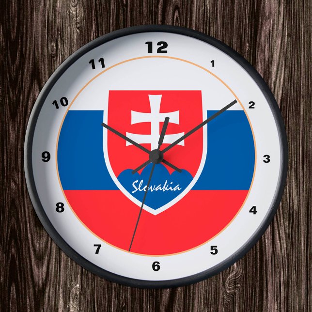 Reloj Redondo Mediano Bandera de Eslovaquia & Eslovaquia diseño moderno  (Subido por el creador)
