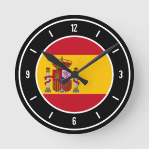Reloj Redondo Mediano Bandera de España elegante