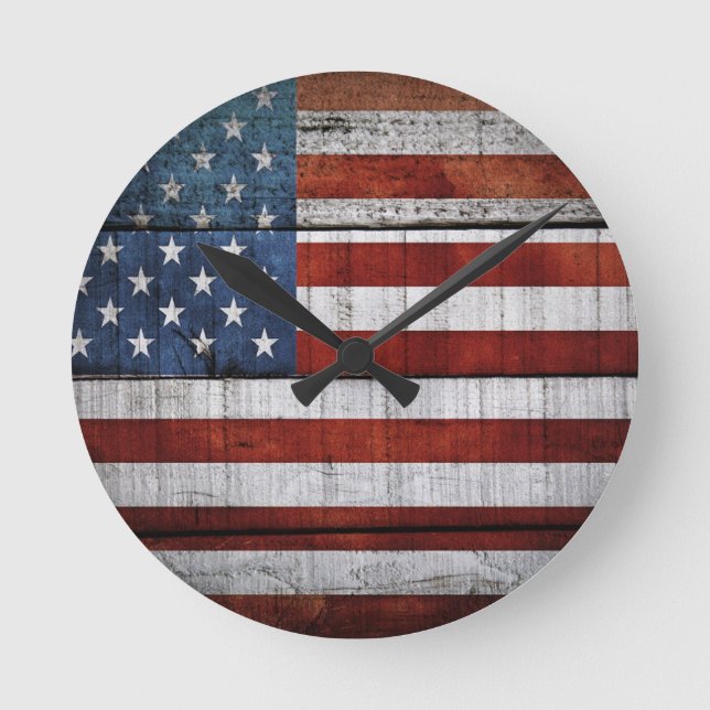 Reloj Redondo Mediano Bandera de Estados Unidos (Anverso)