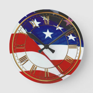 Reloj Redondo Mediano Bandera de Estados Unidos