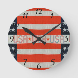 Reloj Redondo Mediano Bandera de Estados Unidos