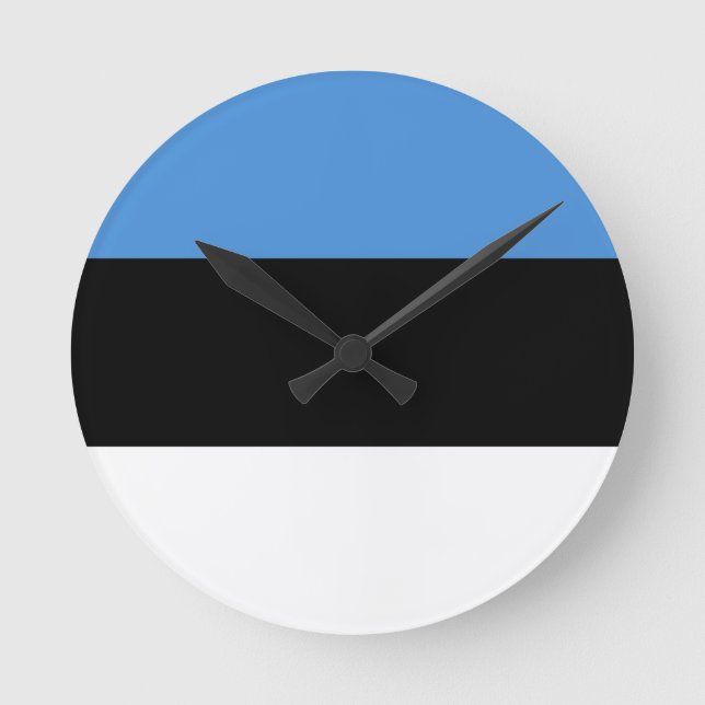 Reloj Redondo Mediano Bandera de Estonia (Anverso)