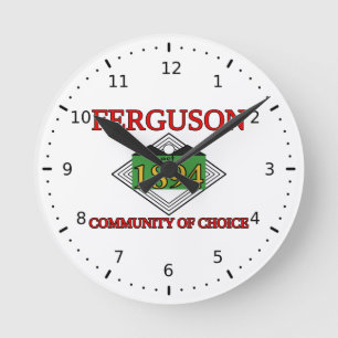 Reloj Redondo Mediano Bandera de Ferguson, Misuri