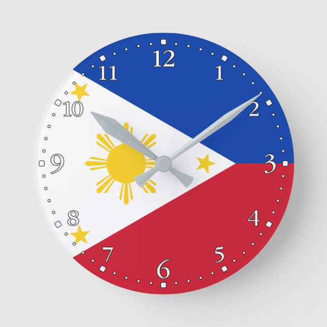 Reloj Redondo Mediano Bandera de Filipinas (Anverso)
