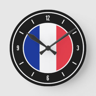 Reloj Redondo Mediano Bandera de Francia elegante